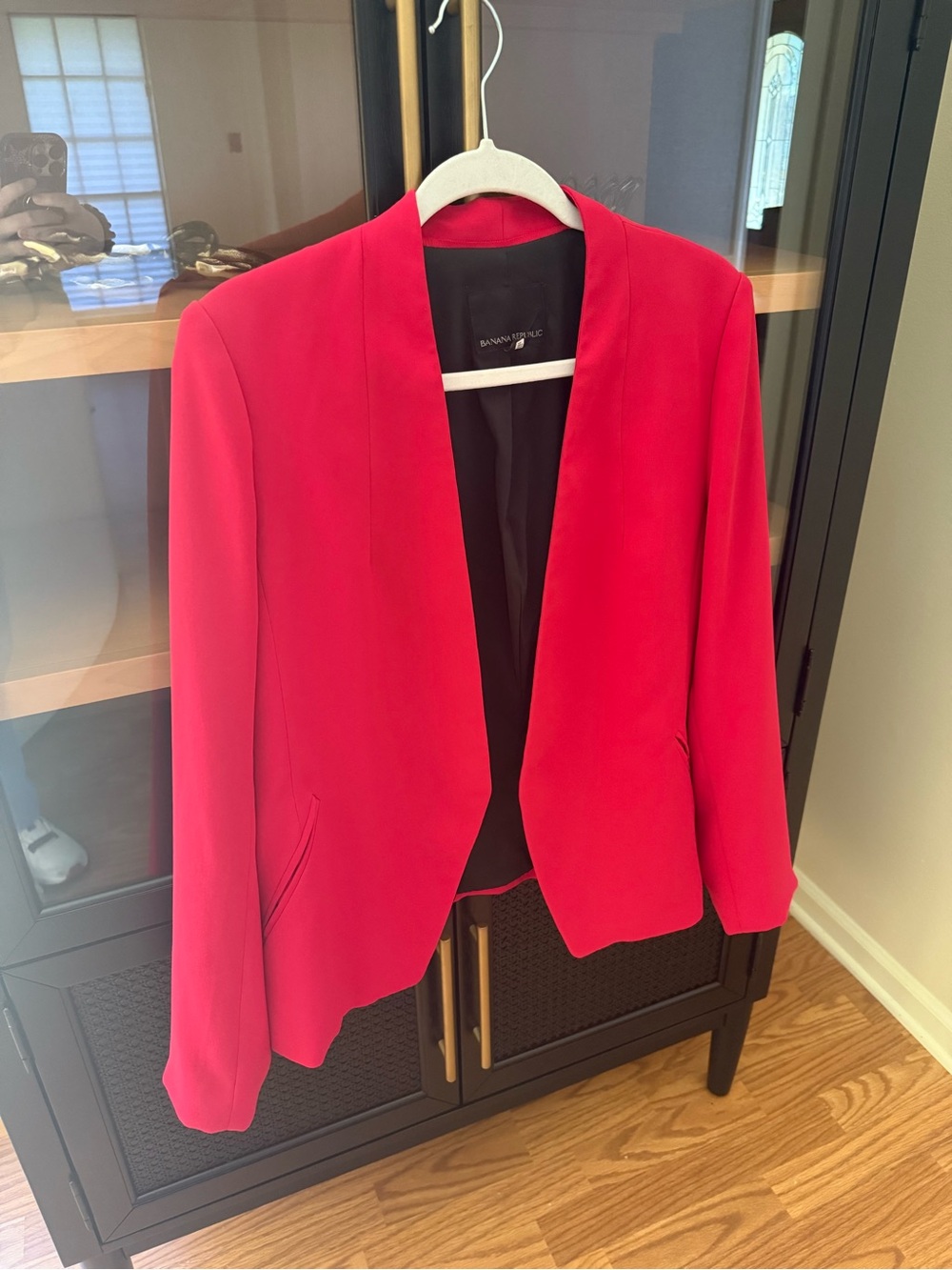 Banana Republic Vibrant Red Open-Front Blazer